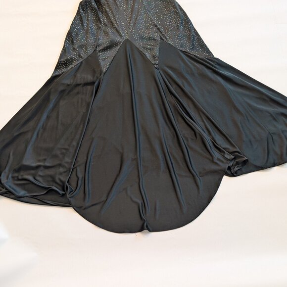 Vintage Black Sparkly Floor Length Cocktail Dress New Leaf by Samir - Picture 15 of 16